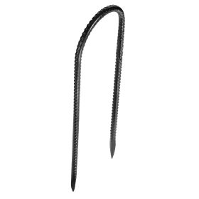 Rebar Stakes, 12-Inch, Heavy-Duty 0.32 in Diameter U Shape, Galvanized Steel Ground Anchors with Chisel Point End & Rust-Resistant Coating
