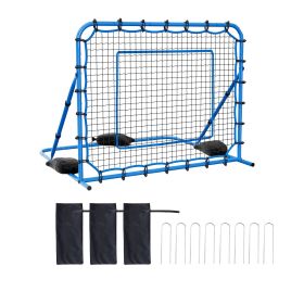 Soccer Rebounder Net, Quick-Switch Angle Soccer Goal Rebounder for Control, Passing Practice, Heavy-Duty Iron Frame & PE Net