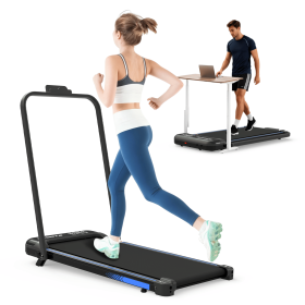 3 in 1 Under Desk Treadmill with Incline,Foldable Treadmills for Home, Walking Pad with Handle Bar for Walking and Jogging