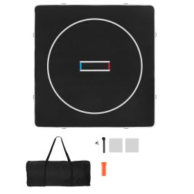 13x13 ft Wrestling Mat Inflatable, Martial Arts Thick Mat for Home Gym Exercise, PVC Foldable Training Mats with Circles and 600W Air Pump
