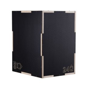 3 in 1 Plyometric Jump Box, 24/20/16 Inch Wooden Plyo Box, Platform & Jumping Agility Box