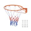 Basketball Rim, Wall Door Mounted Basketball Hoop, Heavy Duty Q235 Basketball Flex Rim Goal Replacement with Net