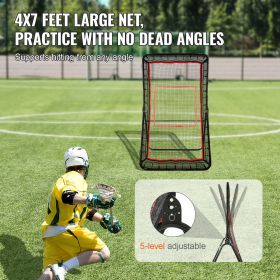 Lacrosse Rebounder for Backyard, 4x7 Ft Volleyball Bounce Back Net, Pitchback Throwback Baseball Softball Return Training Screen