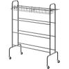 Basketball Rack, 4-Layers Rolling Basketball Shooting Training Stand, Sports Equipment Storage Organizer with Wheels, Hooks and Baskets