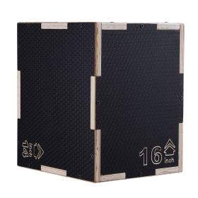 3 in 1 Plyometric Jump Box, 16/14/12 Inch Wooden Plyo Box, Platform & Jumping Agility Box