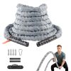 Battle Rope, 1.5 Inch Diameter 30Ft Length Polyester Exercise Rope, Battle Exercise Equipment with Protect Sleeve & Anchor