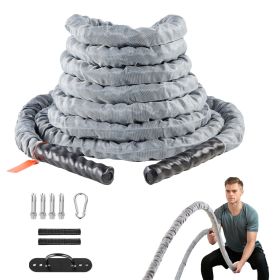 Battle Rope, 1.5 Inch Diameter 30Ft Length Polyester Exercise Rope, Battle Exercise Equipment with Protect Sleeve & Anchor