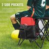 Portable Folding Bench, 6 Seat Foldable Soccer Bench with Side Pockets and Carrying Bag, Lightweight 600D Oxford Fabric Sideline Seating, for Football