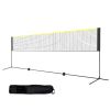Badminton Net, Height Adjustable Volleyball Net, 17ft Wide Foldable Pickleball Net, Portable Easy Setup Tennis Net Set with Poles, Stand and Carry Bag