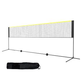 Badminton Net, Height Adjustable Volleyball Net, 17ft Wide Foldable Pickleball Net, Portable Easy Setup Tennis Net Set with Poles, Stand and Carry Bag