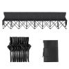 Portable Folding Bench, 8 Seat Foldable Soccer Bench with Side Pockets and Carrying Bag, Lightweight Sideline Seating with Back Rest for Football