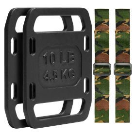 Cast Iron Ruck Weights, 10LB Pair Ruck Plate, Weighted Weights for Rucking, Adjustable Ruck Plate with Straps, for Rucking, Swings, Squat