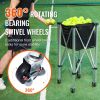 Foldable Tennis Ball Hopper, Holds 150 Tennis Balls, Lightweight Aluminum Alloy Tennis Ball Basket Cart with Wheels, Removable Bag, Carry Bag