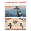 Wall Mount Basketball Hoop, 54-inch PC Backboard Mounted Basketball Hoop Outdoor with Hand-Crank Adjustment, 0.11 inch Thickened Backboard