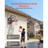 Wall Mount Basketball Hoop, 54-inch PC Backboard Mounted Basketball Hoop Outdoor with Hand-Crank Adjustment, 0.11 inch Thickened Backboard