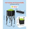 Tennis Ball Hopper, Holds 150 Tennis Balls, Foldable Pickleball Basket Cart with Wheels for Easy Pick Up, Lightweight Aluminum Alloy