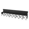 Portable Folding Bench, 8 Seat Foldable Soccer Bench with Side Pockets and Carrying Bag, Lightweight Sideline Seating with Back Rest for Football