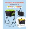 Tennis Ball Hopper, Holds 175 Tennis Balls or 290 Pickleballs, Foldable Pickleball Basket Cart with Wheels for Easy Pick Up