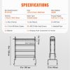 Basketball Rack, 4-Layers Rolling Basketball Shooting Training Stand, Sports Equipment Storage Organizer with Wheels, Hooks and Baskets