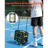 Tennis Ball Hopper, Holds 80 Tennis Balls, Pickleball Basket Cart with Wheels for Easy Pick Up