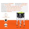 Foldable Tennis Ball Hopper, Holds 150 Tennis Balls, Lightweight Aluminum Alloy Tennis Ball Basket Cart with Wheels, Removable Bag, Carry Bag