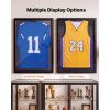 Jersey Frame Display Case, 31.5 x 23.6 x 1 in, Wooden Sport Jersey Shadow Box with 98% UV Protection PC Panel and Hanger