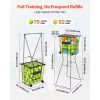 Tennis Ball Hopper, Holds 75 Tennis Balls, Pickleball Basket Cart with Wheels for Easy Pick Up, Portable Pickleball Caddy with Heavy-Duty Construction