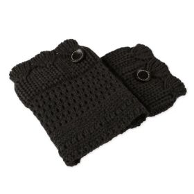 Women Winter Crochet Knit Leg Warmers (Option: Black)