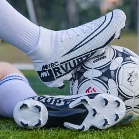 Large size youth adult football shoes long spikes short spikes sports football shoes (Color: White spike, size: 37)