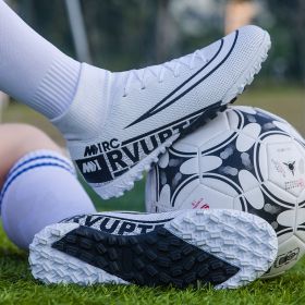 Large size youth adult football shoes long spikes short spikes sports football shoes (Color: White nail, size: 35)