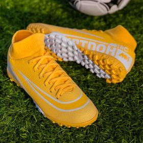 Large size youth adult football shoes long spikes short spikes sports football shoes (Color: Orange nails, size: 37)