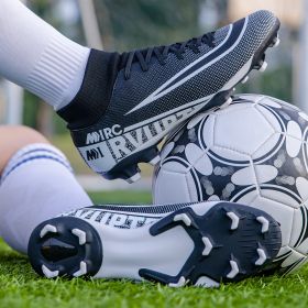 Large size youth adult football shoes long spikes short spikes sports football shoes (Color: Black spike, size: 37)