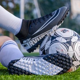 Large size youth adult football shoes long spikes short spikes sports football shoes (Color: Black nail, size: 41)