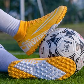 Large size youth adult football shoes long spikes short spikes sports football shoes (Color: Orange nails, size: 41)