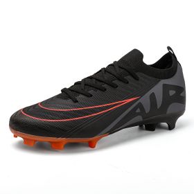 New comfortable breathable spike professional youth adult football shoes Training shoes Competition sneakers 35-45 (Color: Black, size: 36)