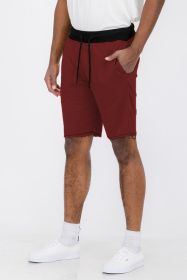 Weiv Raw Cut Sweat Shorts (Color: ORANGE CAMO, size: M)