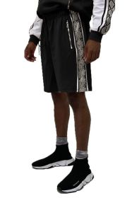 SNAKE PRINT SHORTS (Color: Black, size: L)