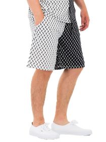 Weiv Mens Diamond Two Tone Print Shorts (Color: MULTI, size: S)