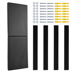 Gym Wall Padding, 60 x 20 x 2 inch Tear-Resistant Wall Mat, Removable 2" Thick Foam High Density Basketball Court Wall-Mounted Padding (Sports Mat Color: Black, Sports Mat Size: 60x20x2 inch)