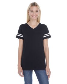 Ladies' Football T-Shirt - BLACK/ WHITE - 2XL (Color: BLACK/ WHITE, size: S)