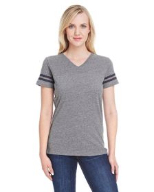Ladies' Football T-Shirt - BLACK/ WHITE - 2XL (Color: GRAN HTH/ VN SMK, size: M)