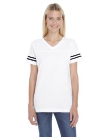 Ladies' Football T-Shirt - BLACK/ WHITE - 2XL (Color: WHITE/ BLACK, size: L)