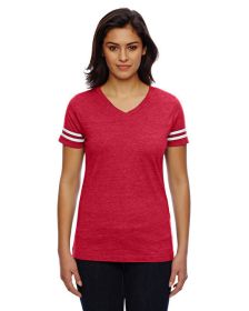 Ladies' Football T-Shirt - BLACK/ WHITE - 2XL (Color: VN RED/ BLD WHT, size: S)