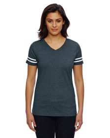 Ladies' Football T-Shirt - BLACK/ WHITE - 2XL (Color: VN NAVY/ BLD WHT, size: XL)