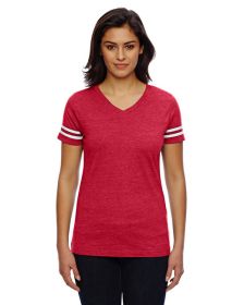 Ladies' Football T-Shirt - BLACK/ WHITE - 2XL (Color: VN RED/ BLD WHT, size: XL)
