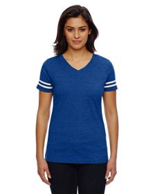 Ladies' Football T-Shirt - BLACK/ WHITE - 2XL (Color: VN ROYAL/ BD WHT, size: XL)