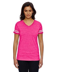 Ladies' Football T-Shirt - BLACK/ WHITE - 2XL (Color: V HT PNK/ BD WHT, size: L)