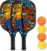 Glass Fiber Pickleball Composite Multi-Color Outdoor Ball Game Sets 2 New