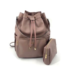 The DARA tennis & pickleball bag is made from a Saffiano vegan leather with an easily accessible interior pocket (Color: Mauve)
