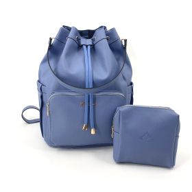 The DARA tennis & pickleball bag is made from a Saffiano vegan leather with an easily accessible interior pocket (Color: periwinkle)
